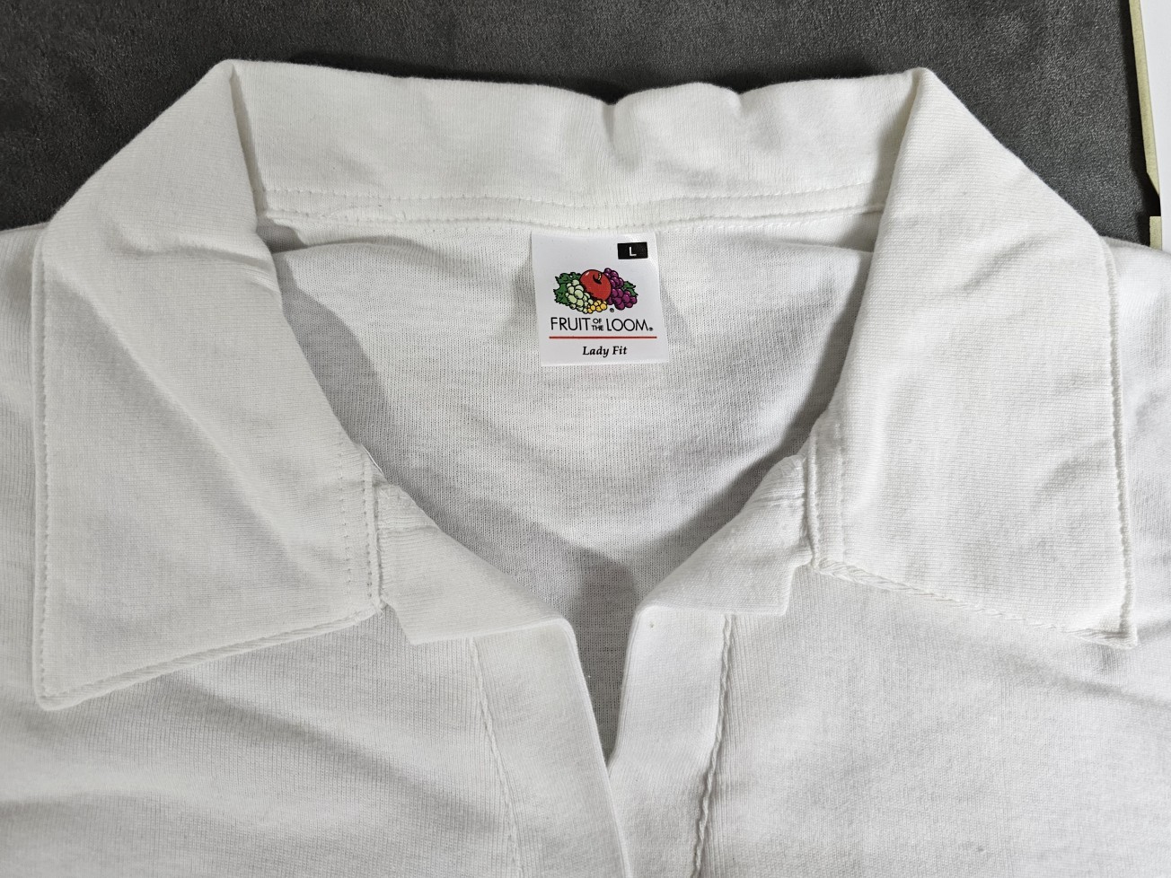 Fruit of the Loom Damen Polo T-Shirt Weiß Gr. M (Neu) – Bild 4