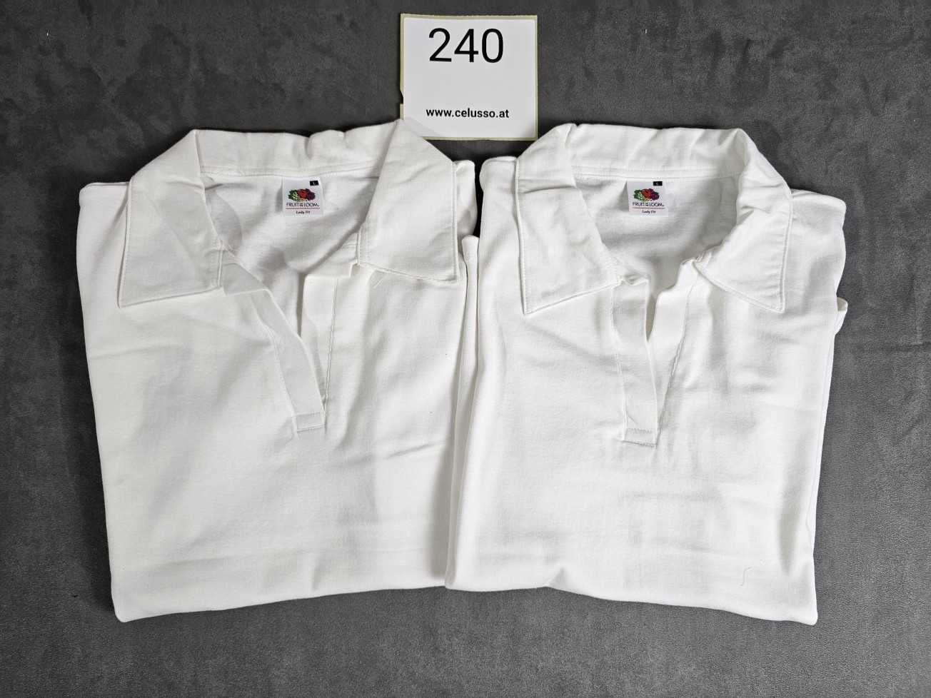 Fruit of the Loom Damen Polo T-Shirt Weiß Gr. M (Neu) – Bild 3