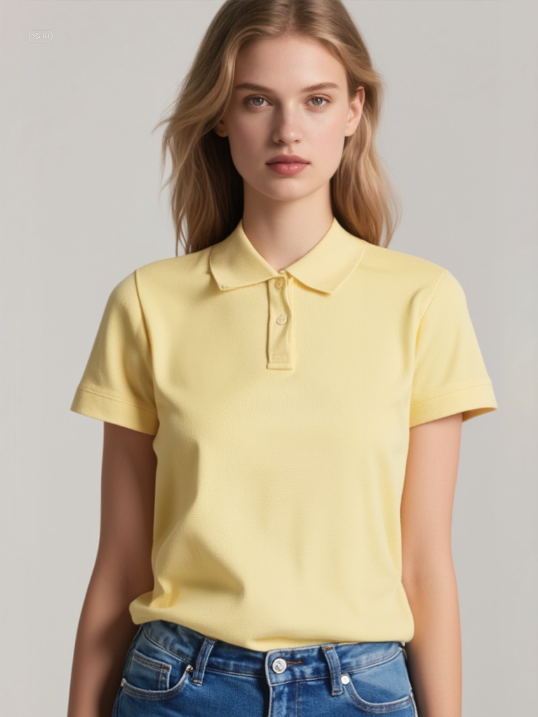 Fruit of the Loom Lady-Fit Poloshirt Light Gold – Größe XS