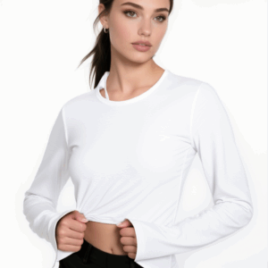 Fruit of the Loom Lady-Fit Langarmshirt Weiß – Größe S