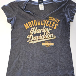 Harley-Davidson Damen T-Shirt – V-Ausschnitt – Manteno IL – Größe M