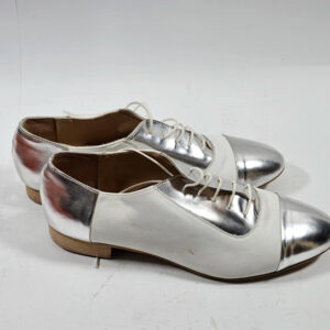 Pat Calvin NYC Damen Halbschuhe Oxford Stil Leder Weiß/Silber Gr. 39