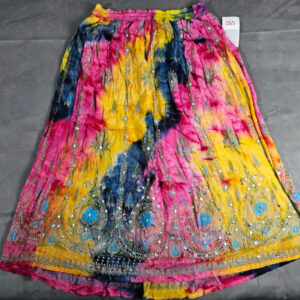 Bunter Boho-Ethno-Maxirock mit Spiegelverzierung