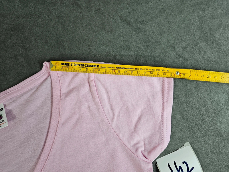 Fruit of the Loom Damen T-Shirt Lady Fit V-Neck Rosa Größe XS