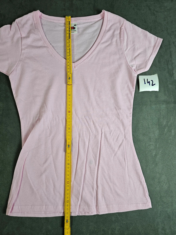 Fruit of the Loom Damen T-Shirt Lady Fit V-Neck Rosa Größe XS