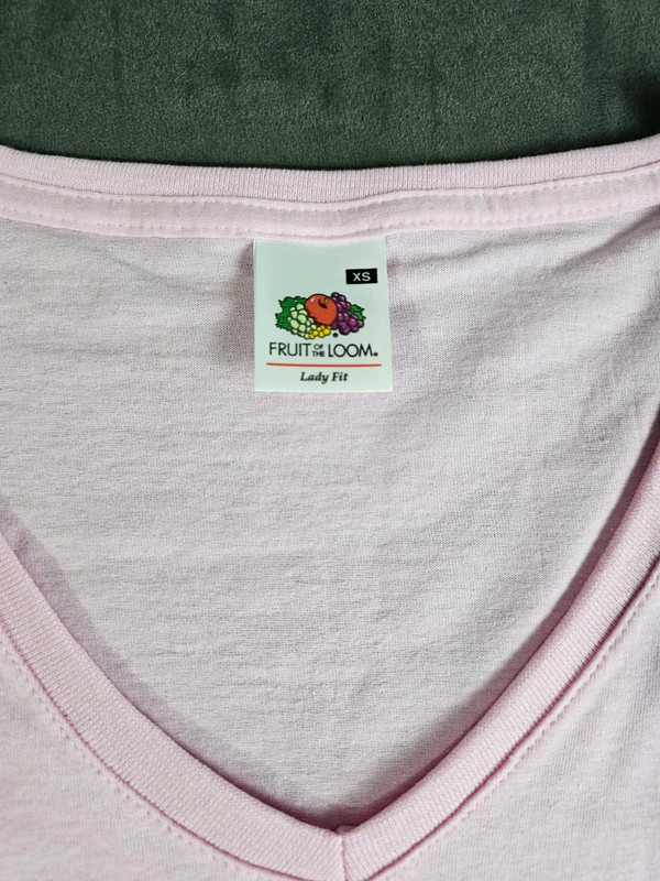 Fruit of the Loom Damen T-Shirt Lady Fit V-Neck Rosa Größe XS
