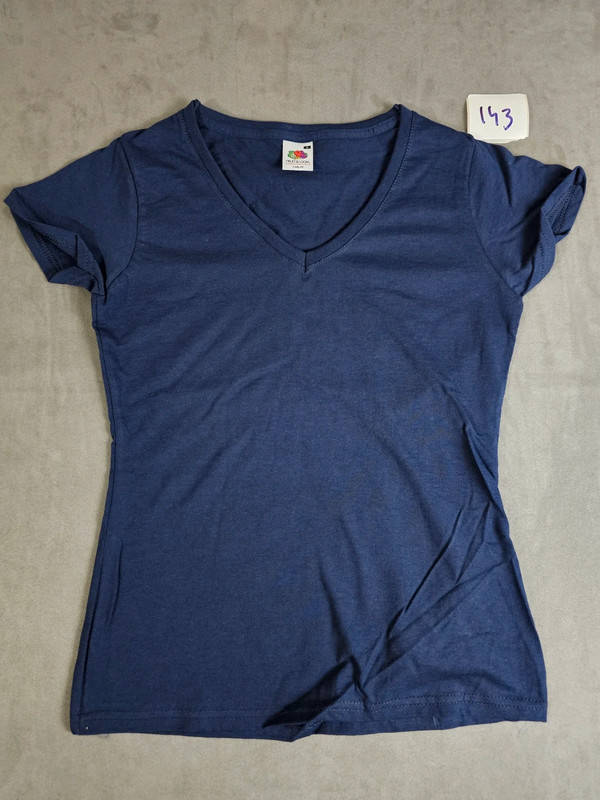 Fruit of the Loom Damen T-Shirt Lady Fit V-Neck Navy Größe S