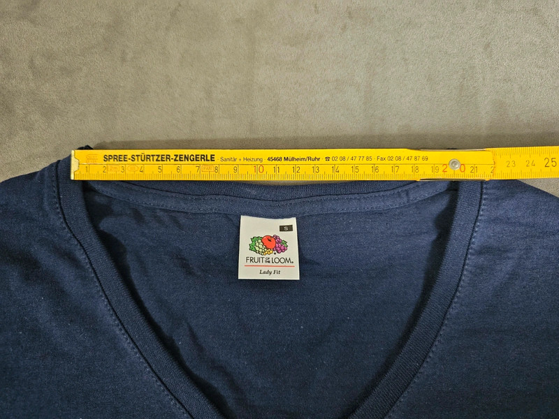 Fruit of the Loom Damen T-Shirt Lady Fit V-Neck Navy Größe S