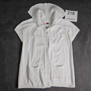 s.Oliver Damen Strickweste Weiß mit Kapuze Gr. S–M