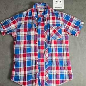 Hilfiger Denim Kurzarmhemd Herren Karo Rot/Blau Gr. M