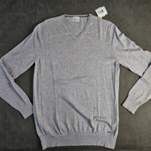 Esprit Herren Pullover Merino Wolle Grau V-Ausschnitt Gr. L | 118