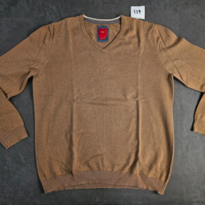 s.Oliver Herren Pullover Braun V-Ausschnitt Gr. L (ca. 50x70 cm) | 117