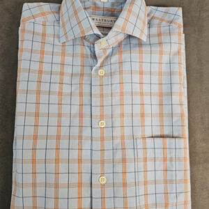 Westbury Kurzarmhemd Kariert Blau Orange Größe L | 98