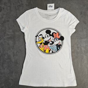 Disney Damen T-Shirt Mickey Mouse Minnie Pluto Weiß Größe M | 091