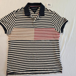 Tommy Hilfiger Polo Shirt Herren Gr. L Gestreift Color-Block Regular Fit 015