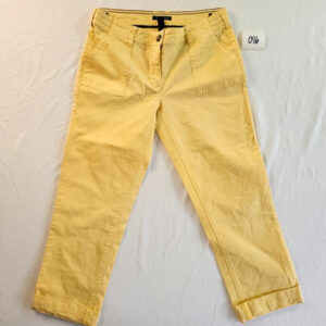 Tommy Hilfiger Damen Hose Gr. 34 (US 4) Gelb Cropped Baumwolle Stretch 016