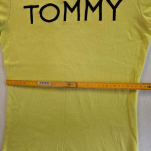 Tommy Hilfiger Damen T-Shirt M Gelb Weiß Logo TOMMY 019