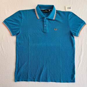 Fred Perry Poloshirt Herren M Türkis Blau Orange Logo England 025