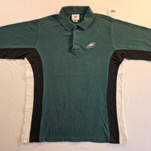 NFL Polo Shirt Philadelphia Eagles Grün Schwarz Weiß Größe L Vintage 054