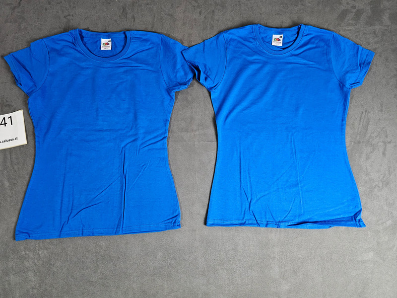 2 stück Fruit of the Loom Damen T-Shirt Lady Fit Blau Größe S