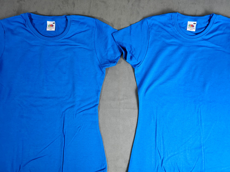 2 stück Fruit of the Loom Damen T-Shirt Lady Fit Blau Größe S