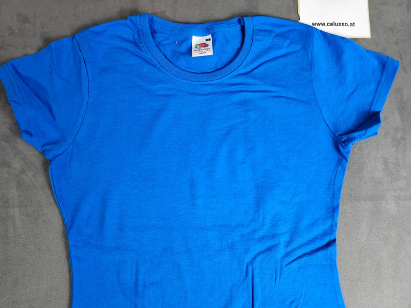 2 stück Fruit of the Loom Damen T-Shirt Lady Fit Blau Größe S