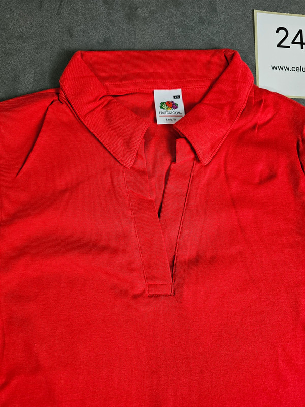 2 stück Fruit of the Loom Damen PoloShirt ROT Gr.XS (Neu) | 242