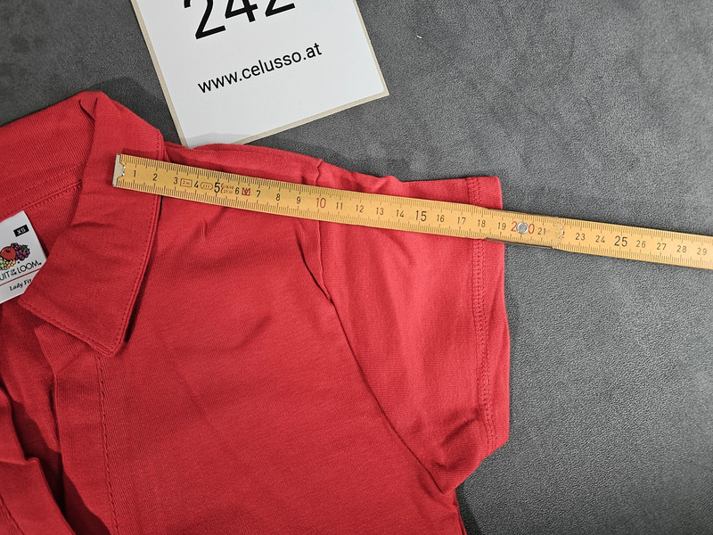 2 stück Fruit of the Loom Damen PoloShirt ROT Gr.XS (Neu) | 242