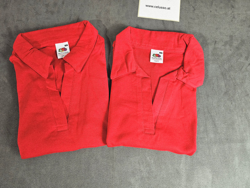 2 stück Fruit of the Loom Damen PoloShirt ROT Gr.XS (Neu) | 242