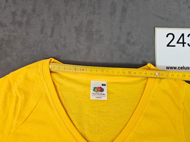 Fruit of the Loom Damen T-Shirt Gelb V-Neck Gr. S (NEU) |243