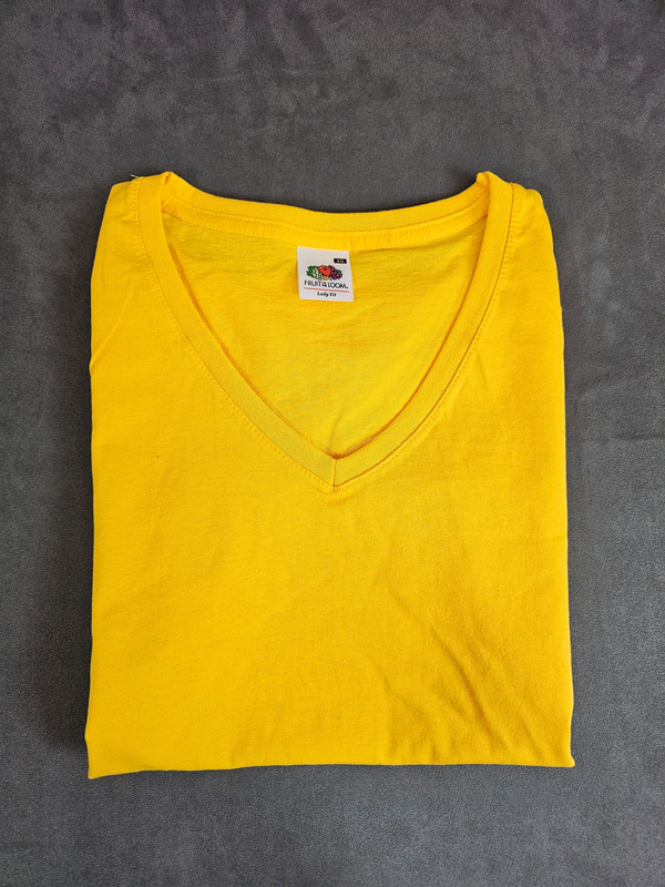Fruit of the Loom Damen T-Shirt Gelb V-Neck Gr. S (NEU) |243
