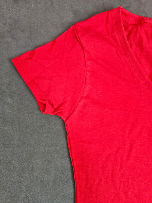 Fruit of the Loom Lady-Fit V-Neck T-Shirt – Red – XS |248