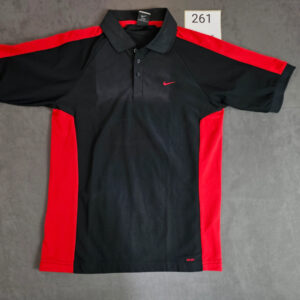 Nike Dri-Fit Polo Shirt M Schwarz Rot Herren Sportshirt | 261