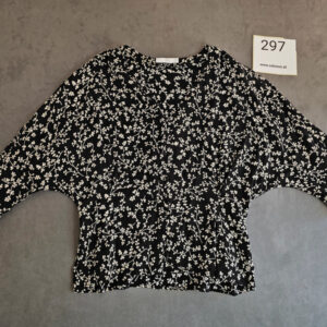 Mango Bluse Schwarz-Weiß Blumenmuster Größe S | 297