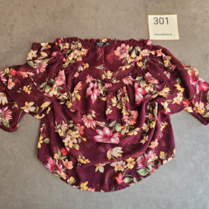 Bershka Off-Shoulder Bluse mit Blumenmuster (Größe M) |301