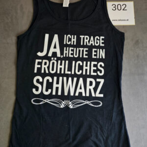Damen tank top Schwarz Ja, ich trage heute ein f Print | 302