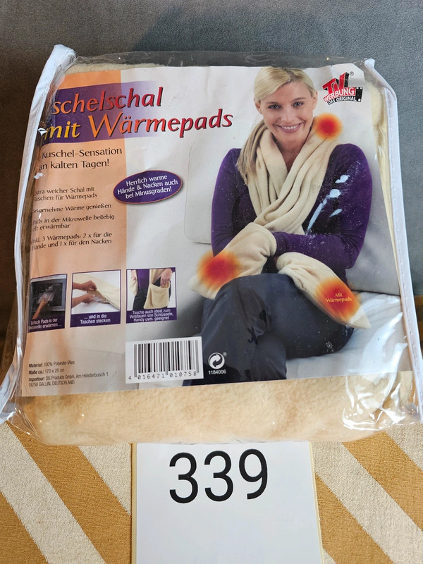 Kuschelschal mit Wärmepads – 170x25 cm, inkl. 3 Pads| 339
