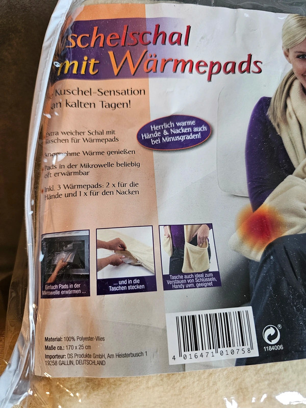 Kuschelschal mit Wärmepads – 170x25 cm, inkl. 3 Pads| 339