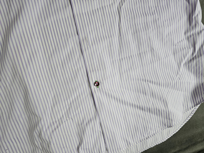 Tommy Hilfiger Herrenhemd lila gestreift Gr. 44 Langarm |347