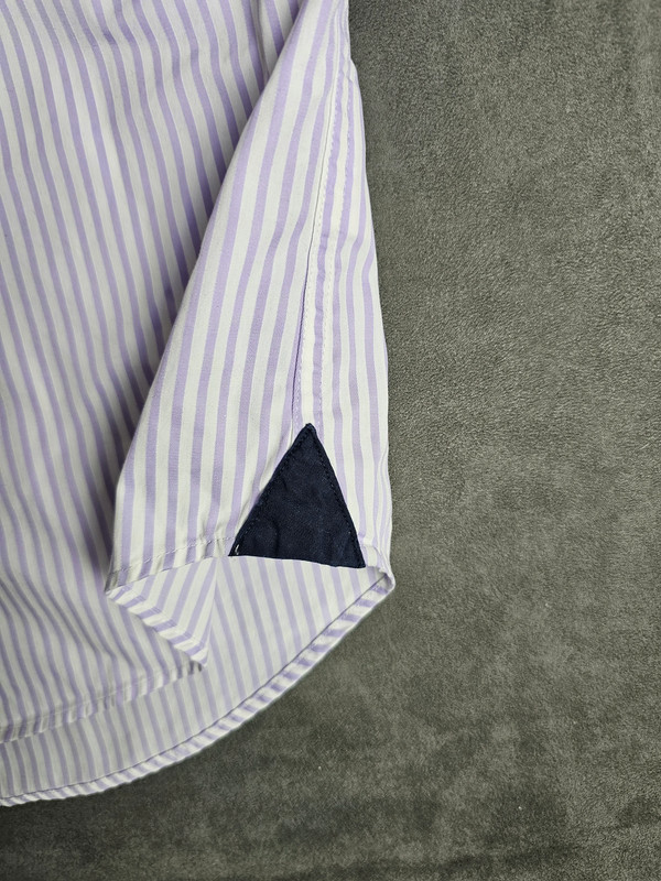 Tommy Hilfiger Herrenhemd lila gestreift Gr. 44 Langarm |347