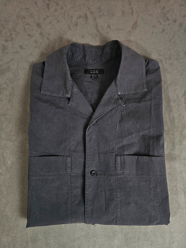 COS Herren Kurzarm Hemd Grau Größe L |348