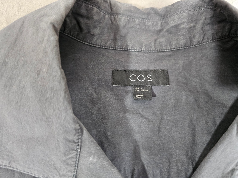 COS Herren Kurzarm Hemd Grau Größe L |348