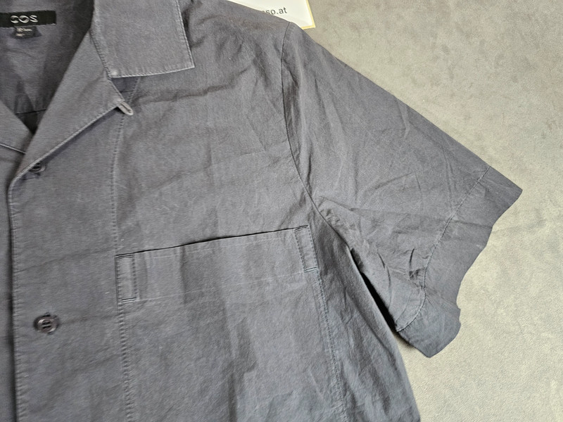 COS Herren Kurzarm Hemd Grau Größe L |348