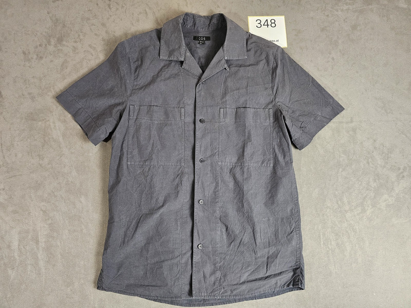 COS Herren Kurzarm Hemd Grau Größe L |348