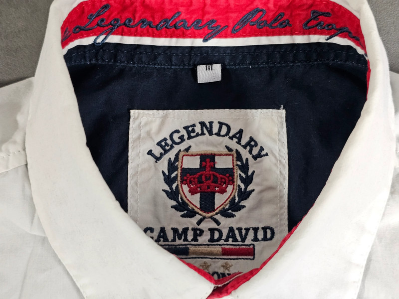 Camp David Herrenhemd Langarm – Größe M – Multicolor Stickereien – High Goal Derby Edition |358