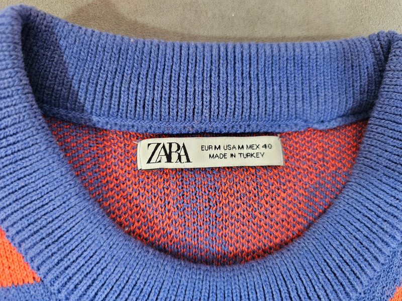 ZARA Pullover Bunt Muster Herren Größe M | 352