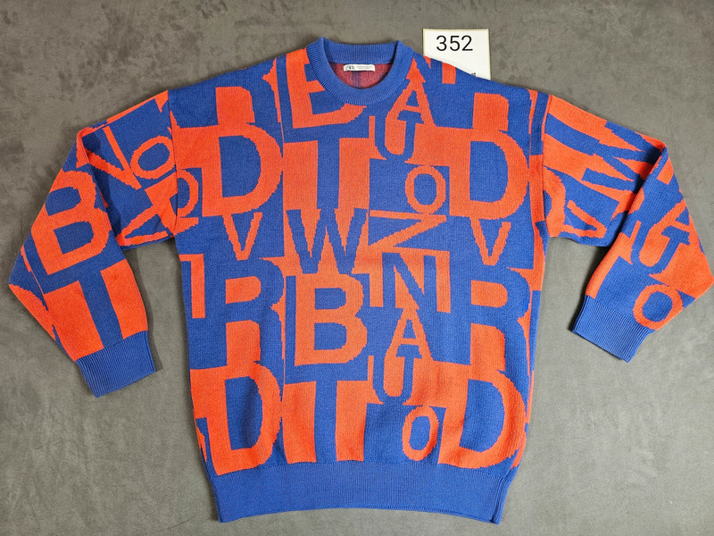 ZARA Pullover Bunt Muster Herren Größe M | 352