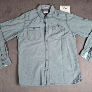 Hilfiger Denim Herrenhemd XXL – Langarm, Blau kariert | 357