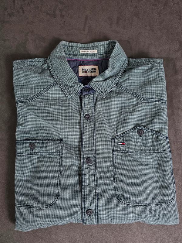 Hilfiger Denim Herrenhemd XXL – Langarm, Blau kariert | 357