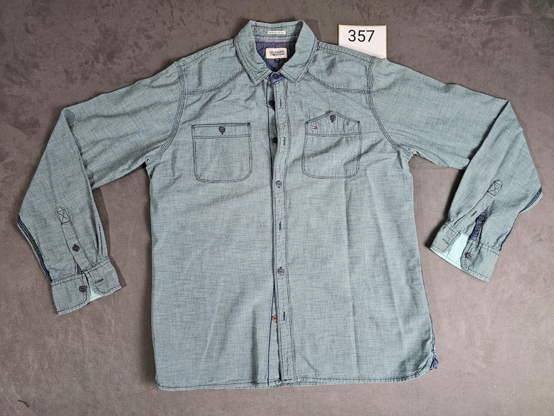 Hilfiger Denim Herrenhemd XXL – Langarm, Blau kariert | 357